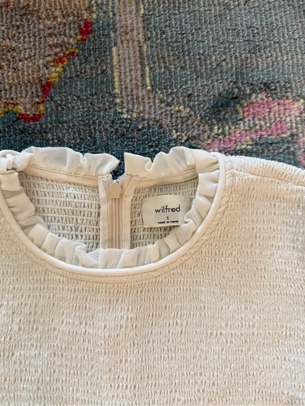 Aritzia ivory smocked
